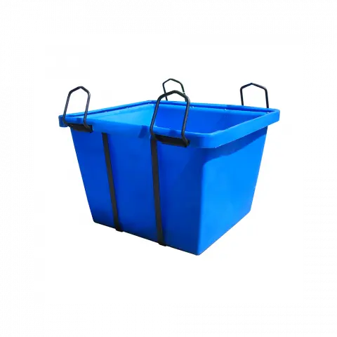 Lot De 10 Bacs à Mortier Plastique 80 L - 78x48x30 Cm, 4 Poignées, Idéal Chantier