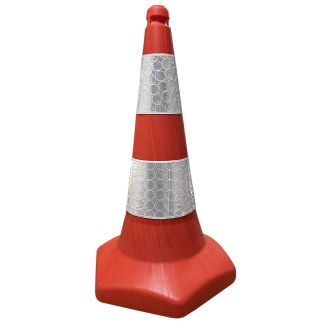 Cône de Signalisation Orange Intégral 75cm avec Réflecteur