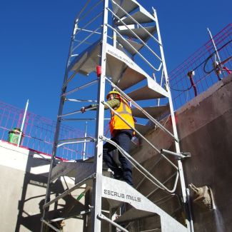 Escalier de chantier en colimaçon Escalib Mills MDS - 2,5 à 20,1 m