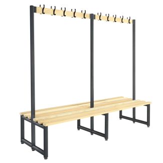 Banc Vestiaire Double Face avec Crochets