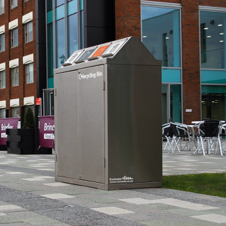 Poubelle de recyclage urbaine en acier inoxydable
