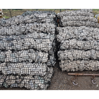 Rouleaux de roches en gabion