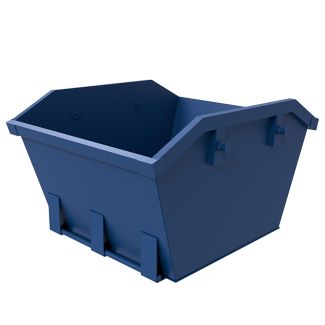 Mini-benne de 2 mètres cubes à levage par chaîne - Bleue