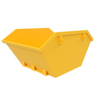 Mini-benne de 2 mètres cubes à levage par chaîne - Jaune