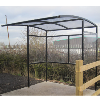 Abri modulaire pour fumeurs et zone d'attente