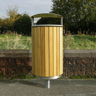 Poubelle surélevée en bois dur