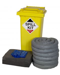 Kit de gestion des déversements 120 litres - Poubelle à roulettes