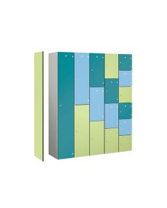 Casiers personnels en aluminium résistants à l'eau et à l'humidité, disposés avec des portes à partir des niveaux 1