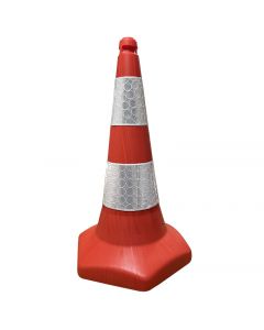 Cône de Signalisation Orange Intégral 75cm avec Réflecteur