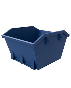 Mini-benne de 2 mètres cubes à levage par chaîne - Bleue