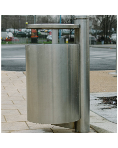 Poubelle publique sur pied en acier inoxydable