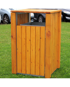 Poubelle en Lattes de Bois