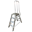 Aluminium Machine Double Sided Stepladder with single handrail from Hermeq.