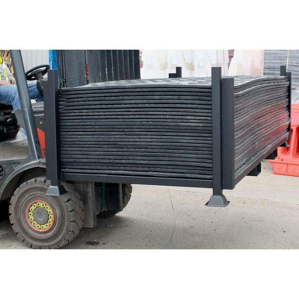 Full Load Of Ground Mats in Stillage on Fork Truck