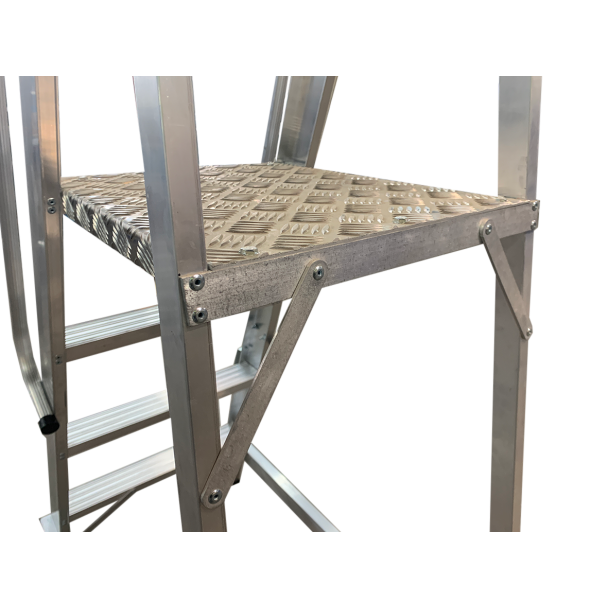 Warehouse Stepladder platform close up.,
