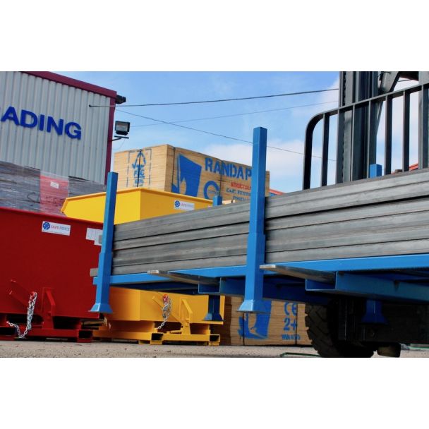Road Forms in Blue Stillage on Forklift