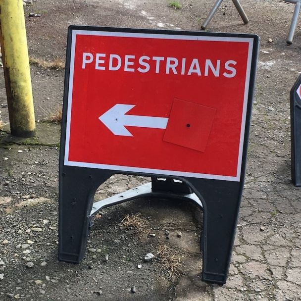 Pedestrian Road Works Sign