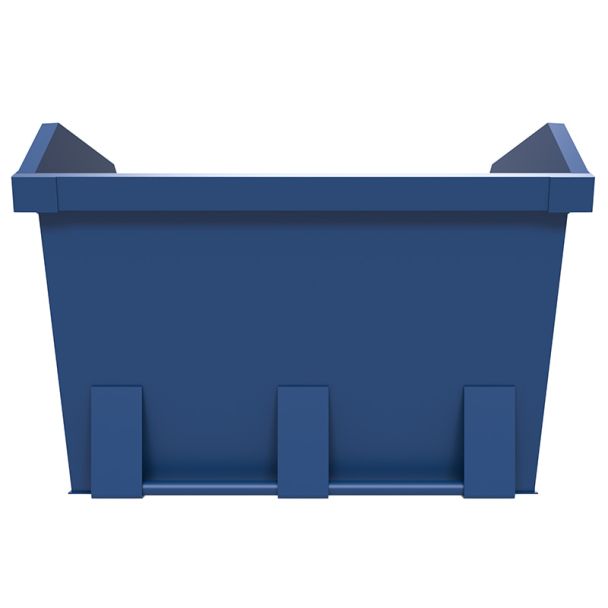 Mini-benne de 2 mètres cubes à levage par chaîne - Bleue