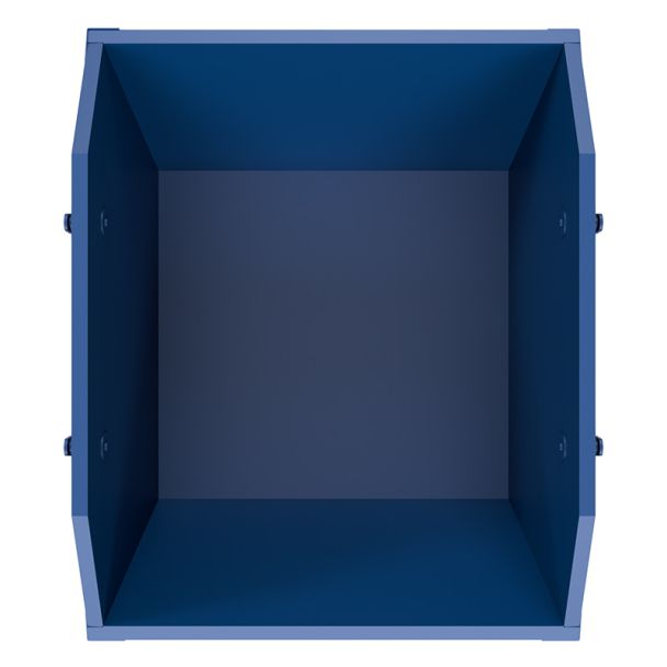 Mini-benne de 2 mètres cubes à levage par chaîne - Bleue
