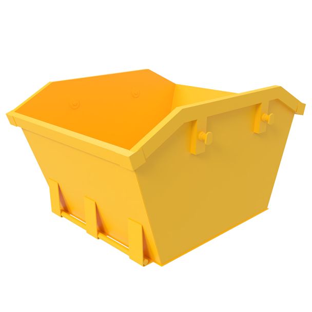 Mini-benne de 2 mètres cubes à levage par chaîne - Jaune