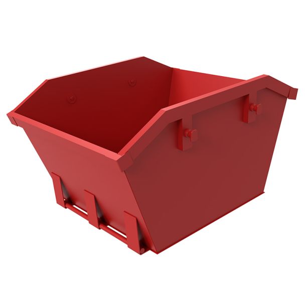 Mini-benne de 2 mètres cubes à levage par chaîne - Rouge