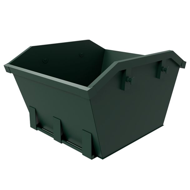 Mini-benne de 2 mètres cubes à levage par chaîne - Verte