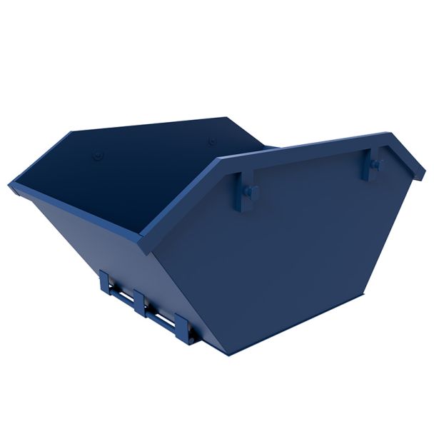 Mini-benne de 2 mètres cubes à levage par chaîne - Bleue