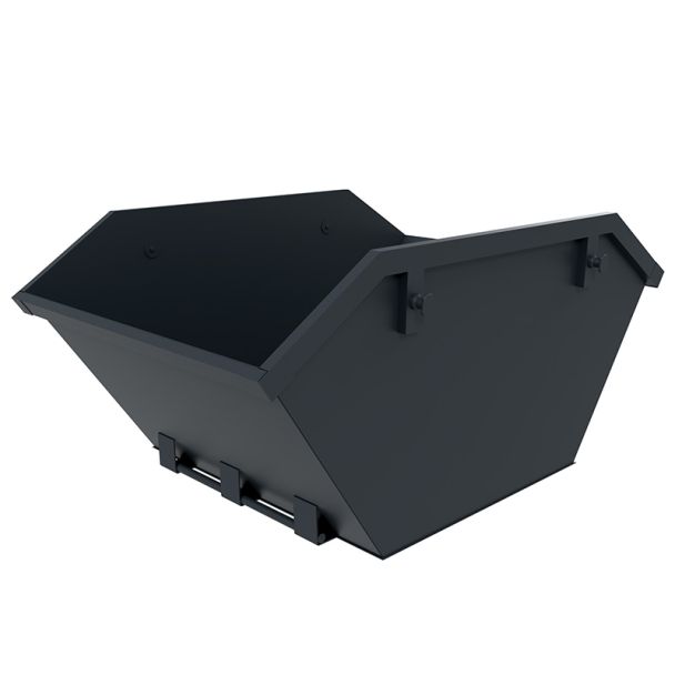Mini-benne de 2 mètres cubes à levage par chaîne - Gris
