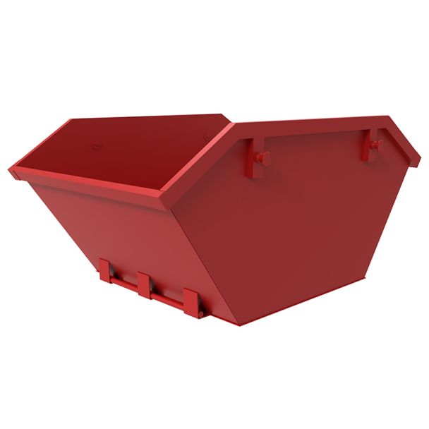 Mini-benne de 2 mètres cubes à levage par chaîne - Rouge