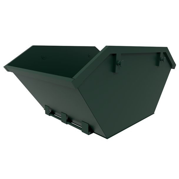 Mini-benne de 2 mètres cubes à levage par chaîne - Verte
