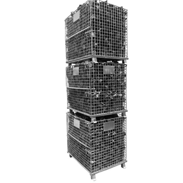 Cages grillagées pliables et empilables
