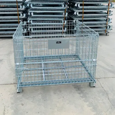 Cage à palettes grillagée pliable et empilable Cage à palettes grillagée pliable et empilable