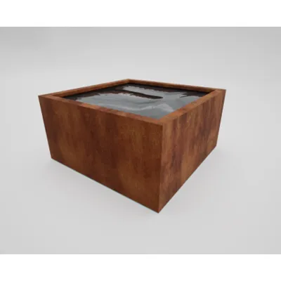 Bassin de Jardin Cubique en Acier Corten Bassin de Jardin Cubique en Acier Corten