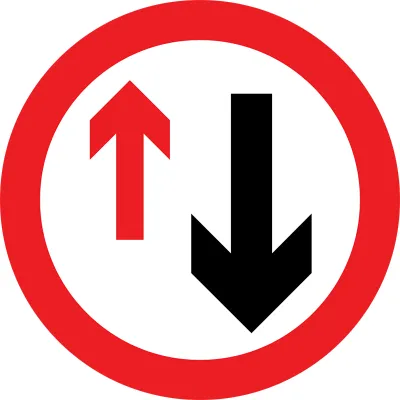 Panneau de Priorité Face au Trafic Venant en Sens Inverse Panneau de Priorité Face au Trafic Venant en Sens Inverse
