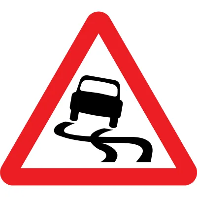 Panneau de Signalisation - Route Glissante