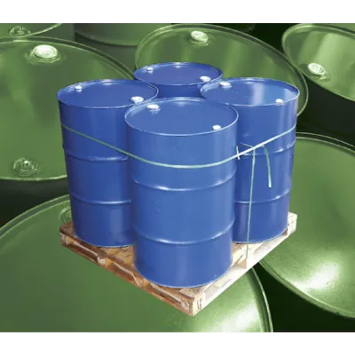 <p>Fût en acier de 210 litres avec couvercle hermétique, peint en bleu</p>