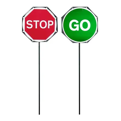 Panneau Stop/Go avec poteau - 600mm Panneau Stop/Go avec poteau - 600mm